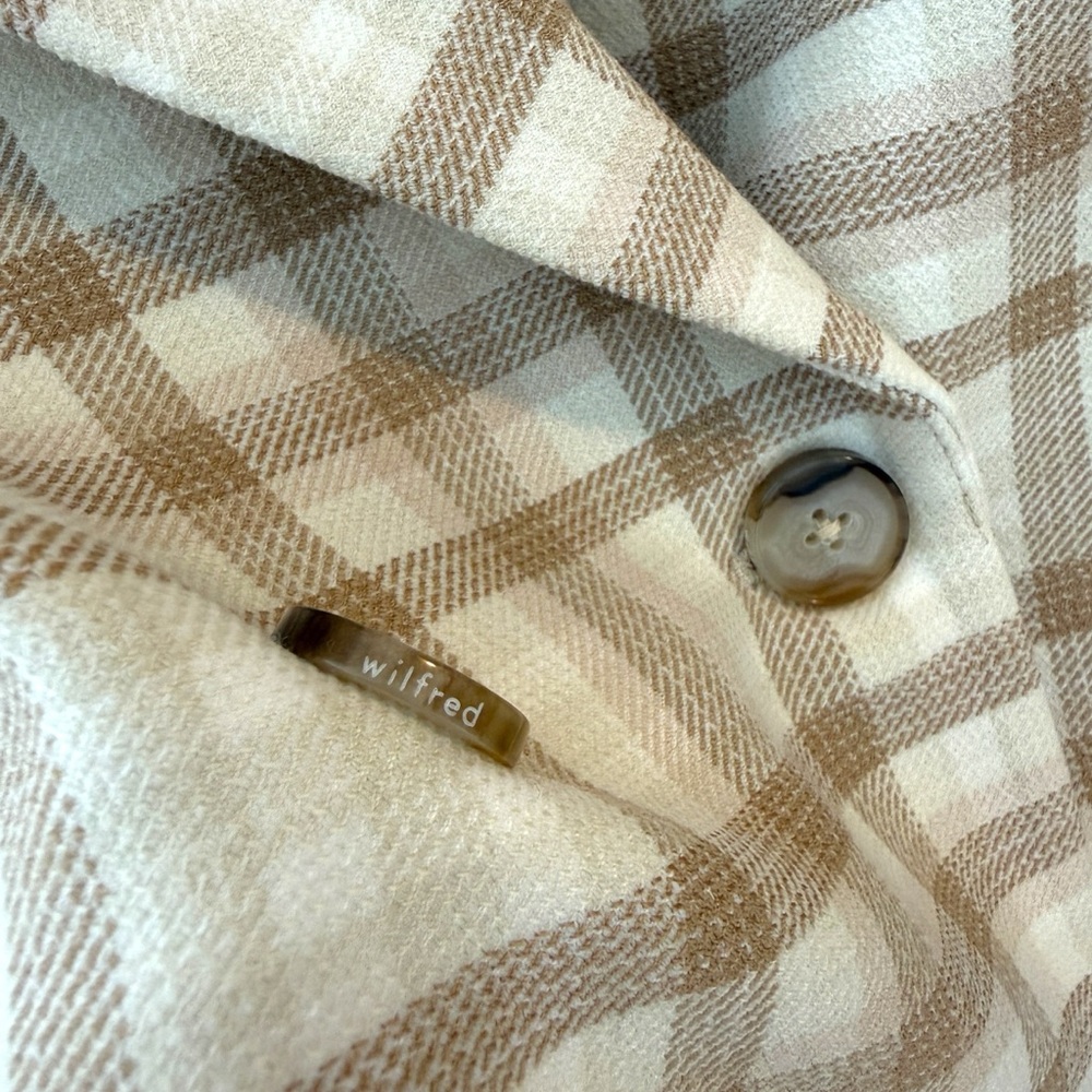 NWOT Wilfred Tan and Cream Plaid Blazer - Picture 11 of 16